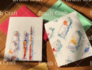 Brush Craft Notecards by Ian Kata. Michigan Artist. Sunday Artisan Market, Ann Arbor, Michigan.