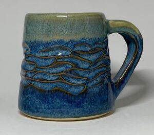 Pottery mug by Jennifer Walker-Flora of Chickadee Creek Studio. Sunday Artisan Market, Ann Arbor Michigan.